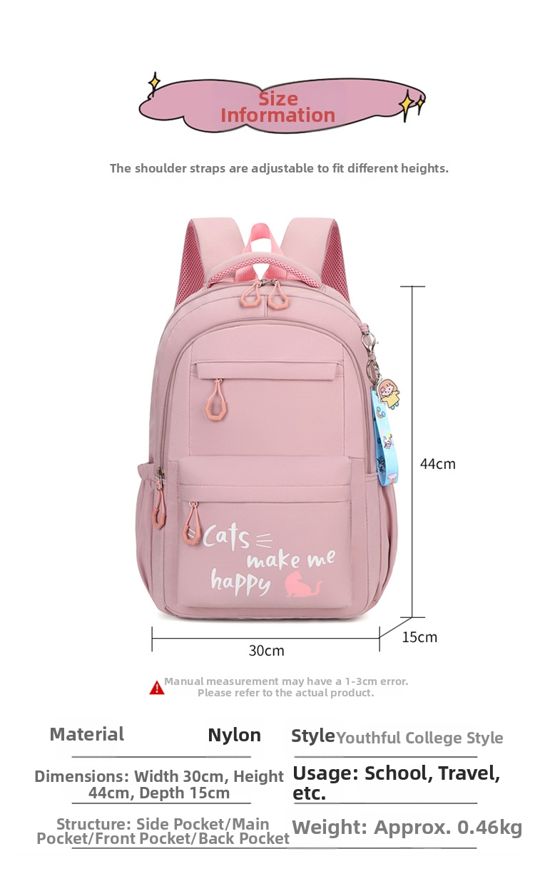 Lightweight Large Capacity Casual Backpack For School Girls_voghion.com