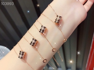 18K Diamond Necklace Women's Trendy Japanese Style Light Luxury Small Man Waist Collarbone Chain Spring Niche Simple Elegant All-match Style
