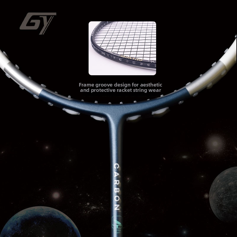 Carbon Fiber Badminton Racket 6U All Advanced Couple Training Racket Single Gift Box_voghion.com