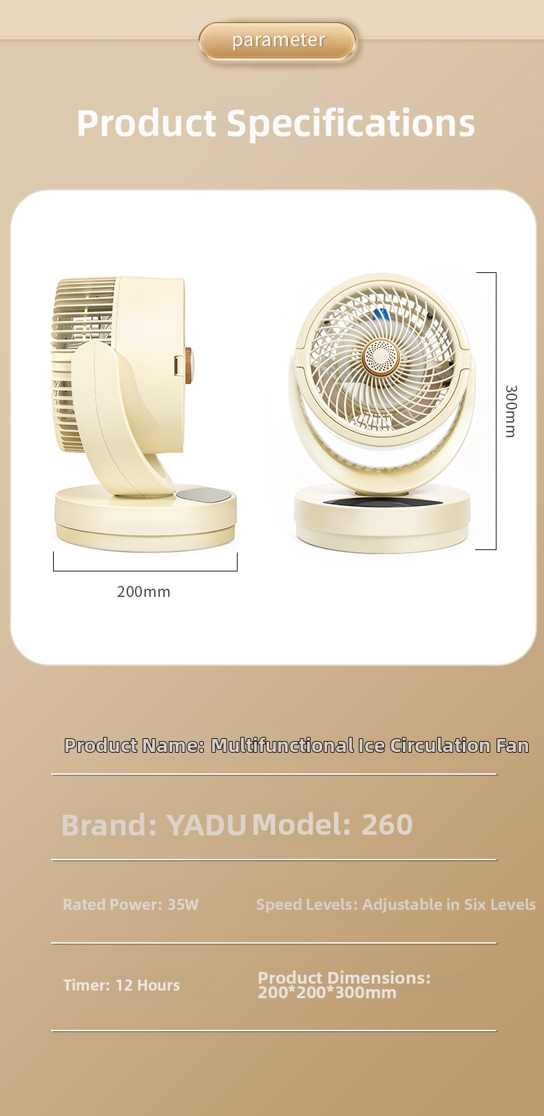 Wiederaufladbarer USB-Tischventilator mit Kühlfunktion_voghion.com
