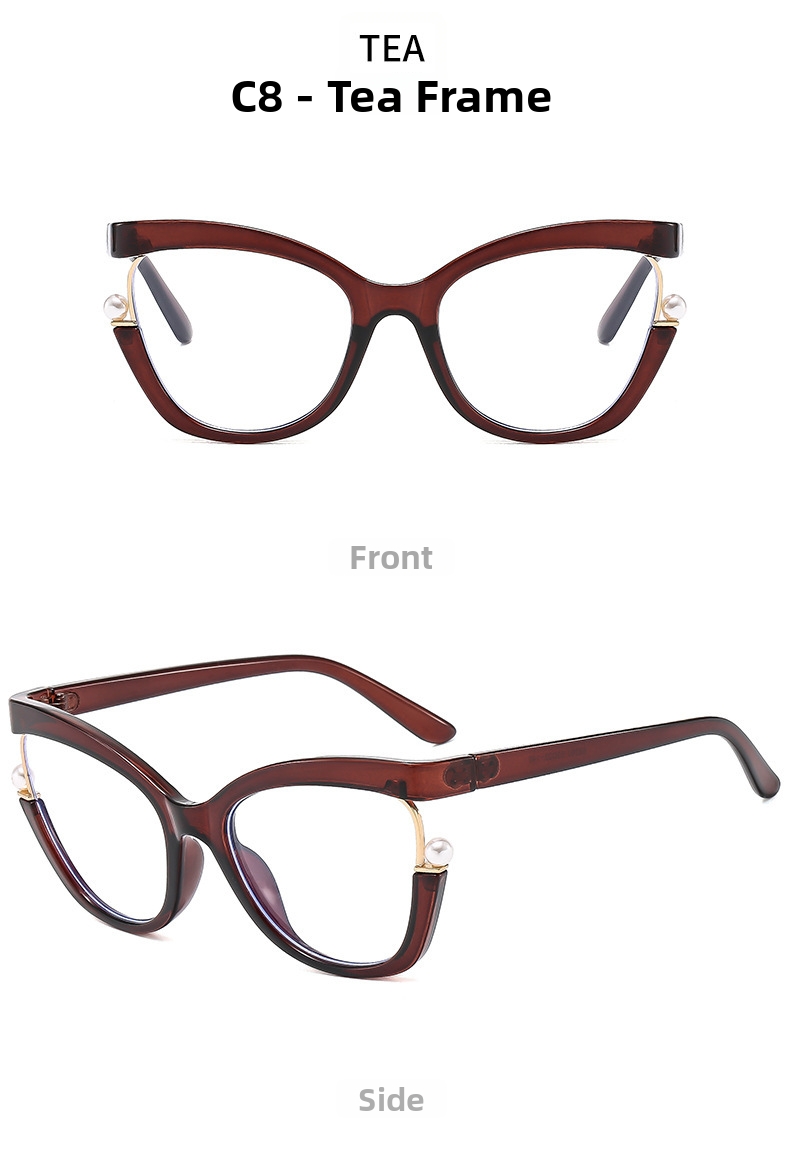 Cat Eye Blaulichtfilterbrille Für Damen Retro Stil Pc Brille_voghion.com