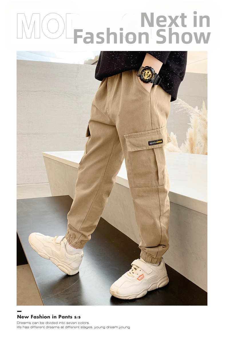 Pantalon cargo sport pour garçon pantalon printemps décontracté_voghion.com