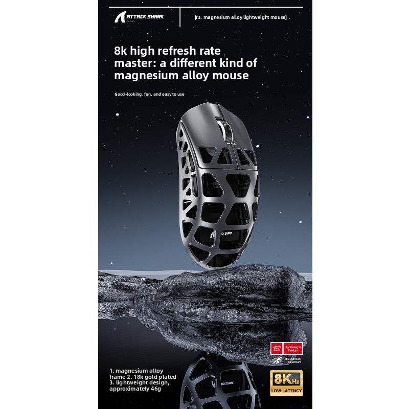 Attack Shark/Attack Shark R3 3395 Magnesium Alloy Wireless Mouse Game E-sports Special Boys Gift_voghion.com