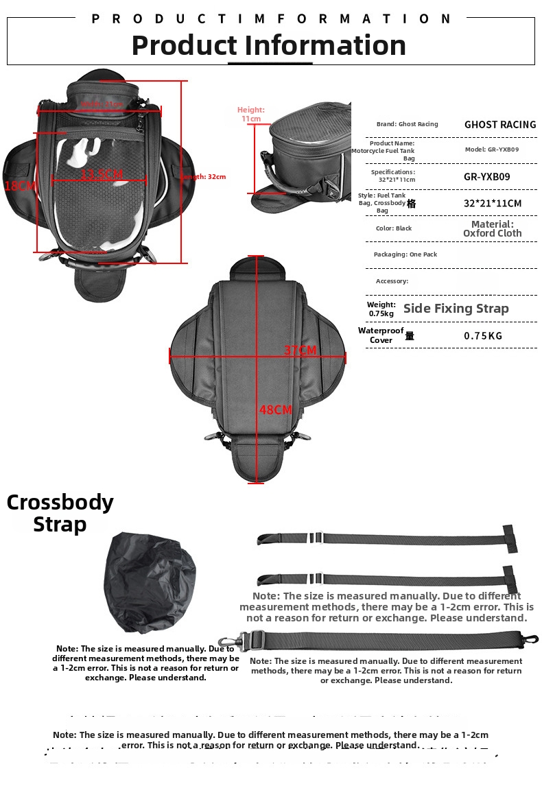 Motorcycle Fuel Tank Bag Waterproof Touchscreen Navigation Bag_voghion.com