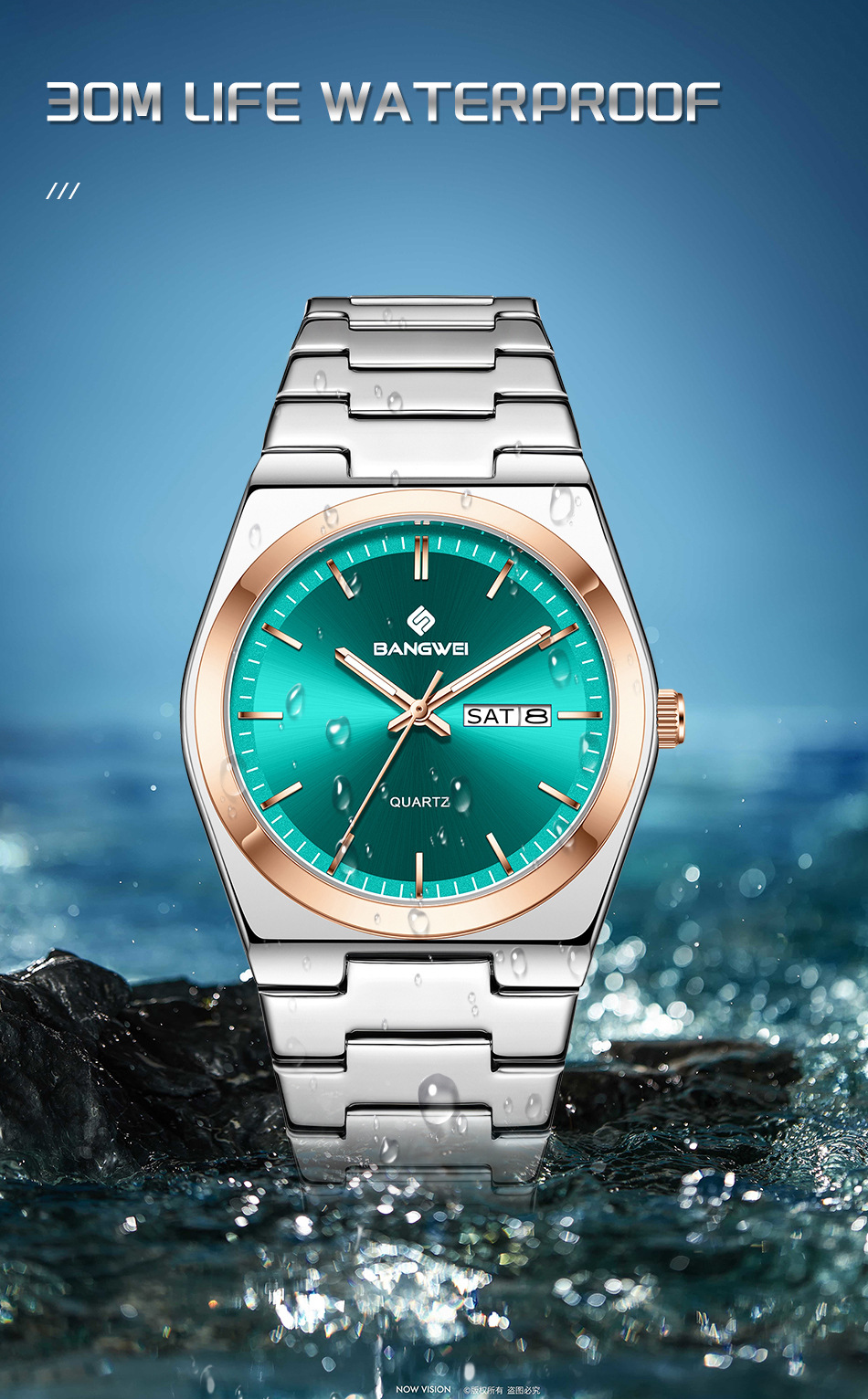 Men's Quartz Watch Dual Calendar Waterproof Multifunctional Luxury_voghion.com