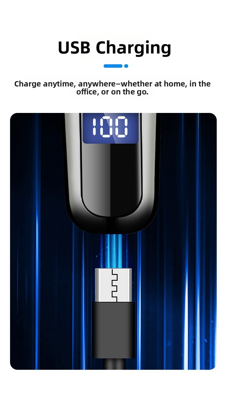 Electric Shaver For Men Usb Rechargeable With Digital Display_voghion.com
