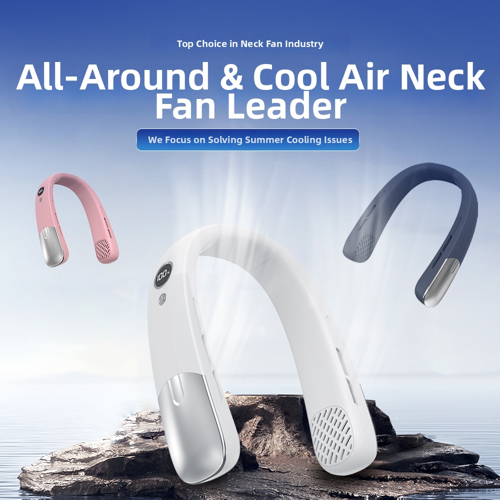 Bladeless Neck Fan Portable High Speed 100 Settings Household Appliance_voghion.com