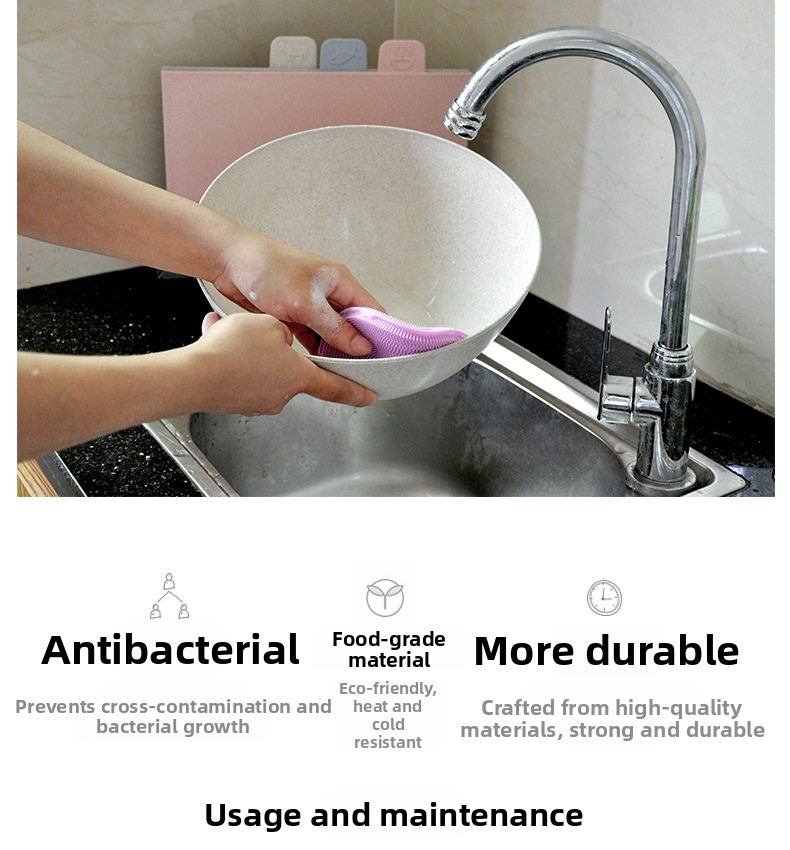 Silicone Dishwashing Brush For Pots And Pans Kitchen Cleaning_voghion.com