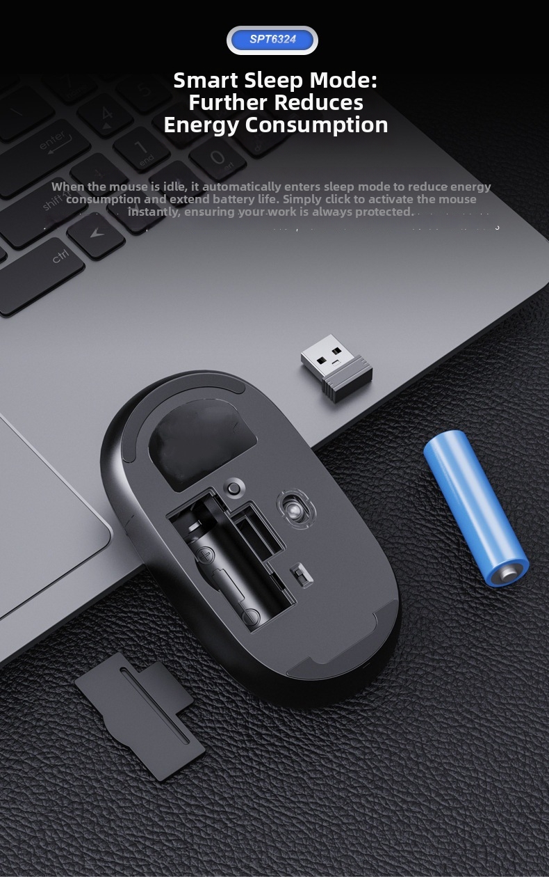 Wireless Bluetooth Mouse Slim Bamboo Design For Laptop Office_voghion.com