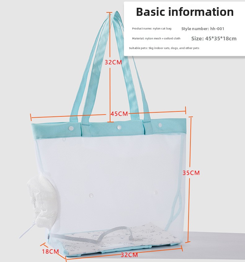 Transparente Katzentasche Aus Nylonnetz Atmungsaktiv Klappbar_voghion.com
