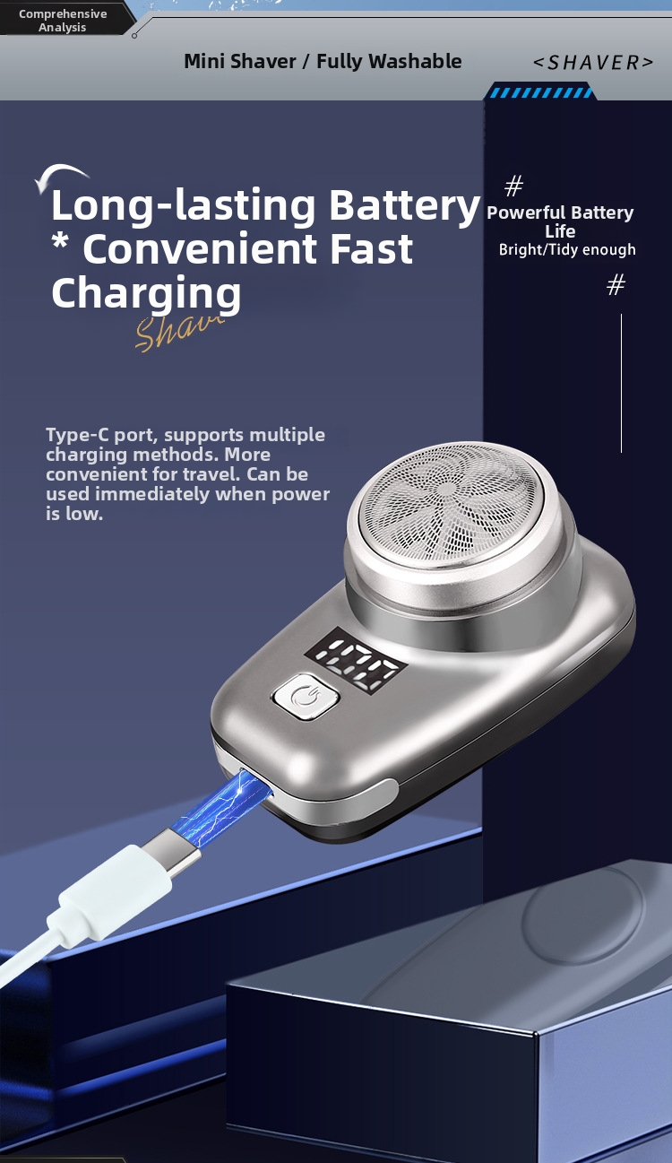 Mini elektrisch scheerapparaat voor heren wasbaar en draagbaar_voghion.com
