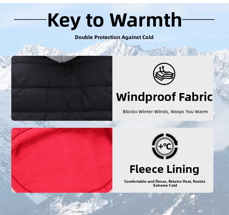 Varm, foret hundevinterjakke med refleksbånd og hætte_voghion.com