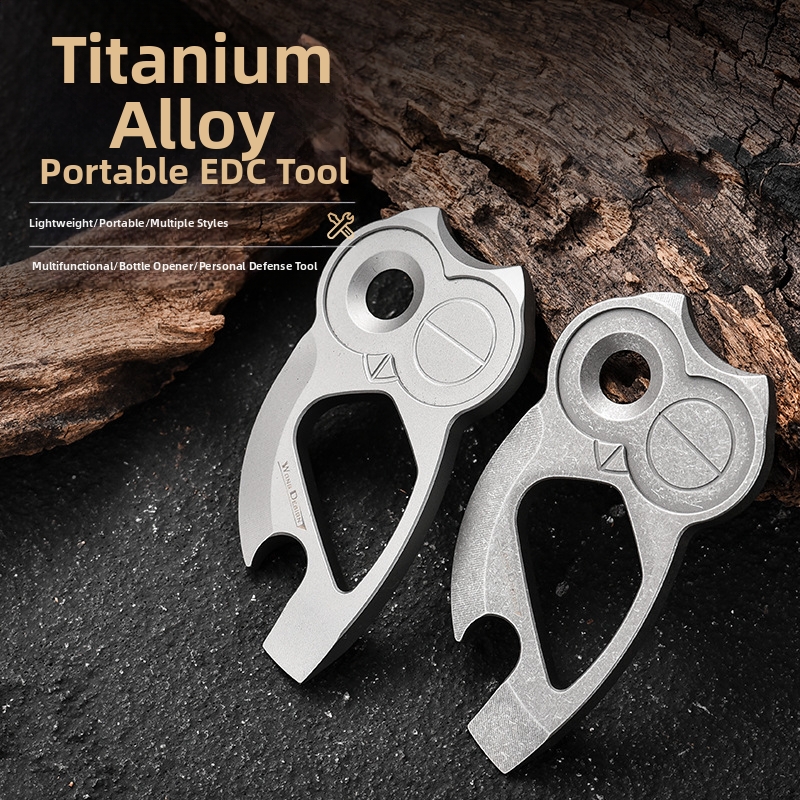 Titanium Alloy Owl Bottle Opener EDC Portable Multi-Functional Key Pendant Cross Border E-Commerce Best Selling Creative Camping & Hiking_voghion.com