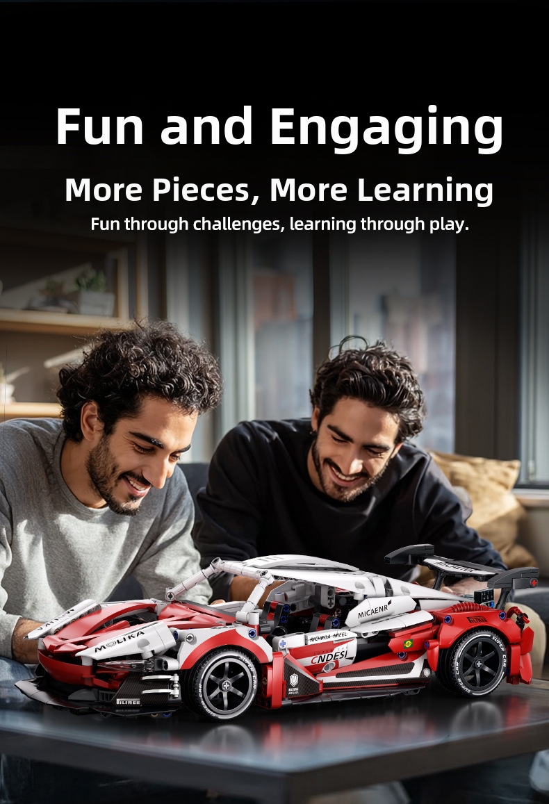 Remote Control Racing Car Building Blocks Plastic Model Kit_voghion.com