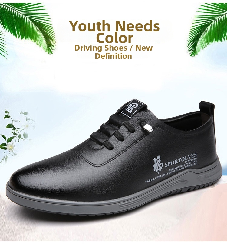 Chaussures en cuir pour hommes, collection printemps 2025, décontractées, à enfiler, semelle souple, confortables, blanches et noires, en microfibre et cuir PU. Directement de l'usine._voghion.com