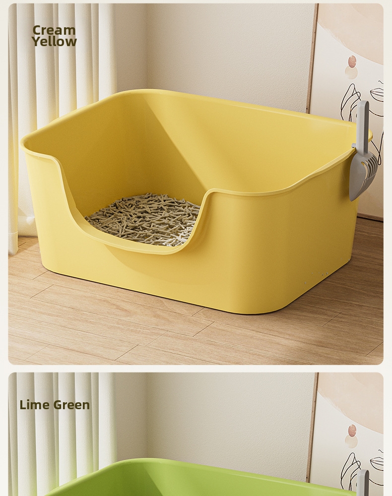 Extra Large Semi-enclosed Anti-pulling Cat Litter Box For Pets_voghion.com