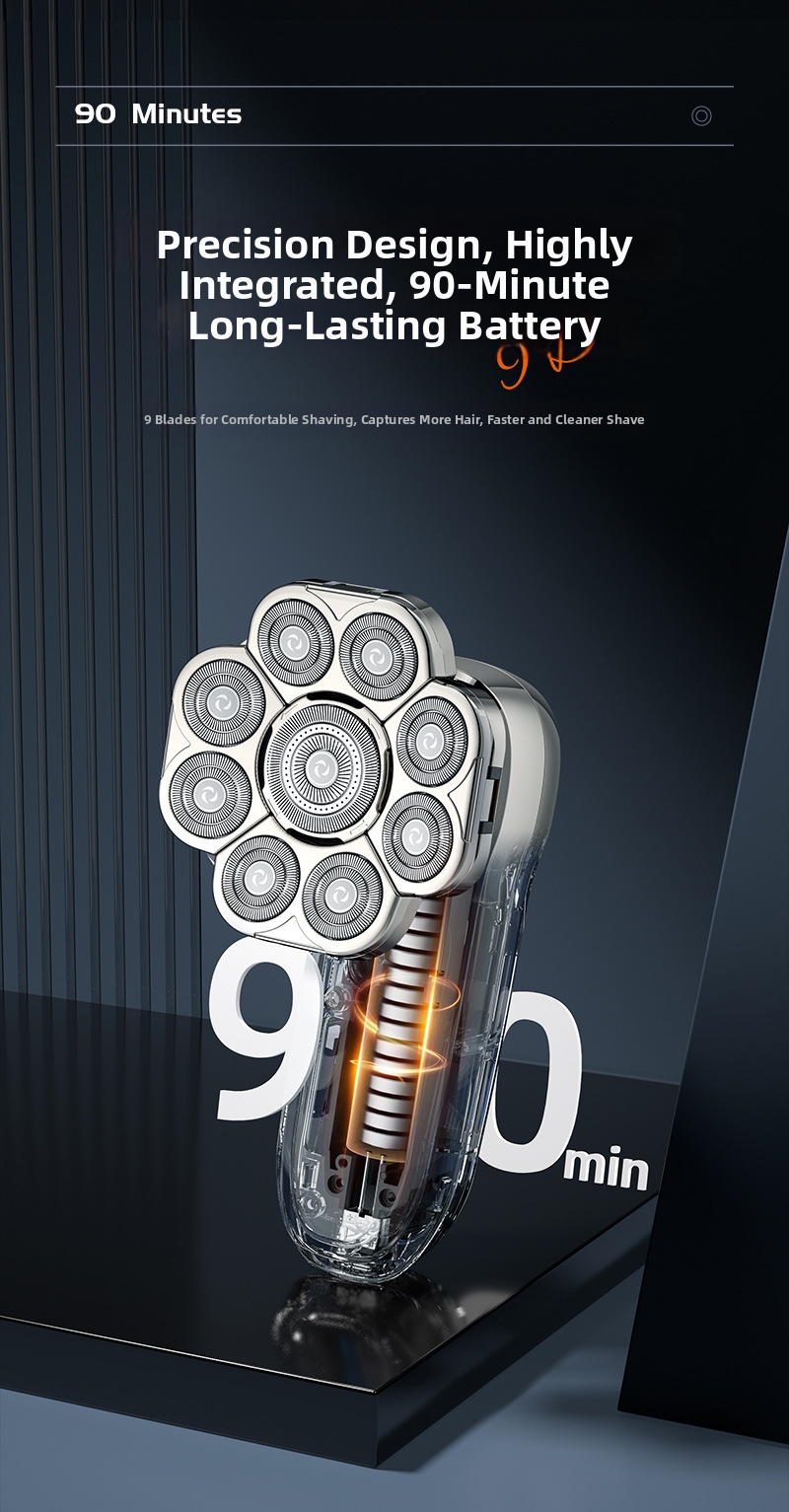 Electric Shaver 6-in-1 Rechargeable Hair Clipper For Bald Heads_voghion.com