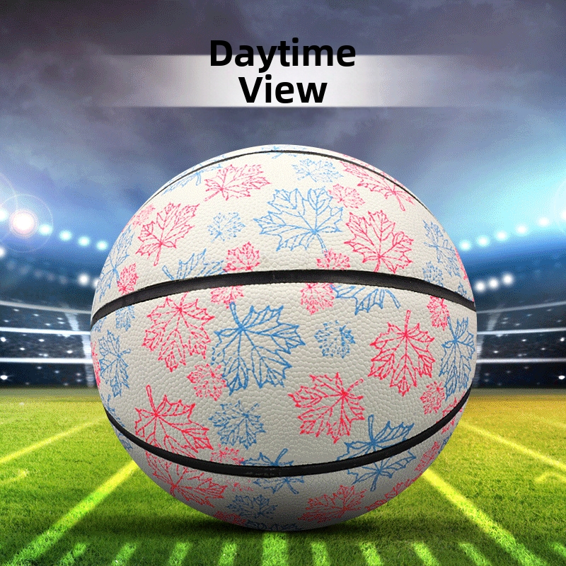 Bola de Basquete que Brilha no Escuro para Mães e Filhos, Popular Bola de Couro PU para Adultos, Ideal para Treinamento Infantil e Educação Física. Diversão Personalizada para Crianças e Jovens._voghion.com