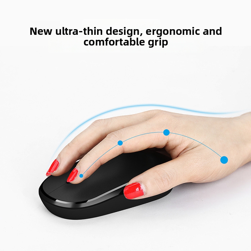 Wireless Bluetooth Mouse Slim Bamboo Design For Laptop Office_voghion.com