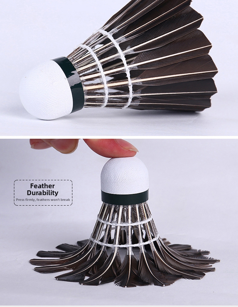 Badminton Shuttlecocks Goose Feathers Durable Indoor Outdoor Pack_voghion.com