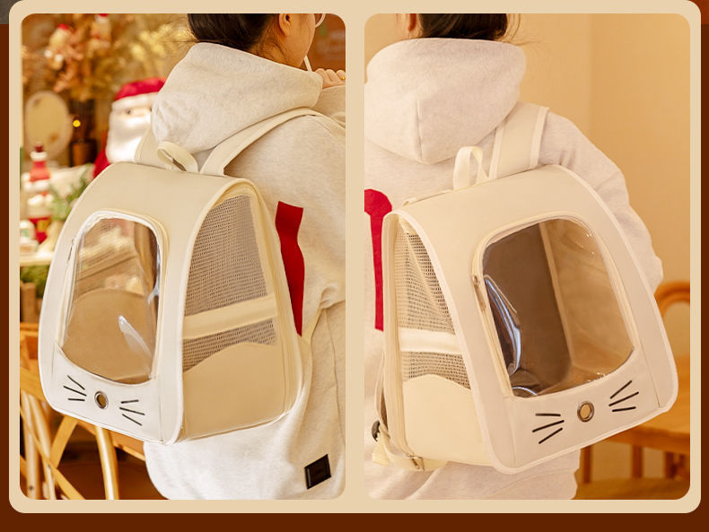 Anti-scratch Pet Backpack Cat Carrier For Travel And Comfort_voghion.com