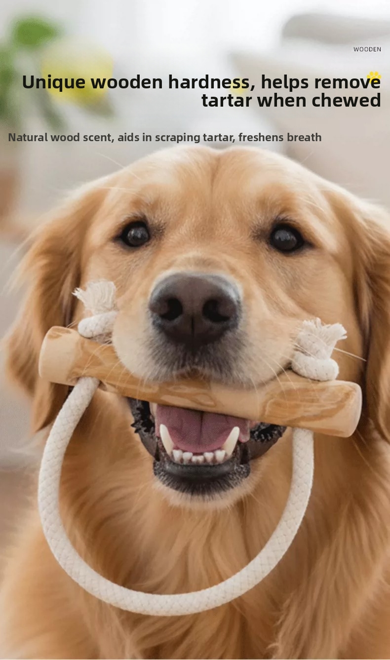 Kaffeefarbenes Holzspielzeug Für Hunde Und Robuster Kauspielzeug_voghion.com