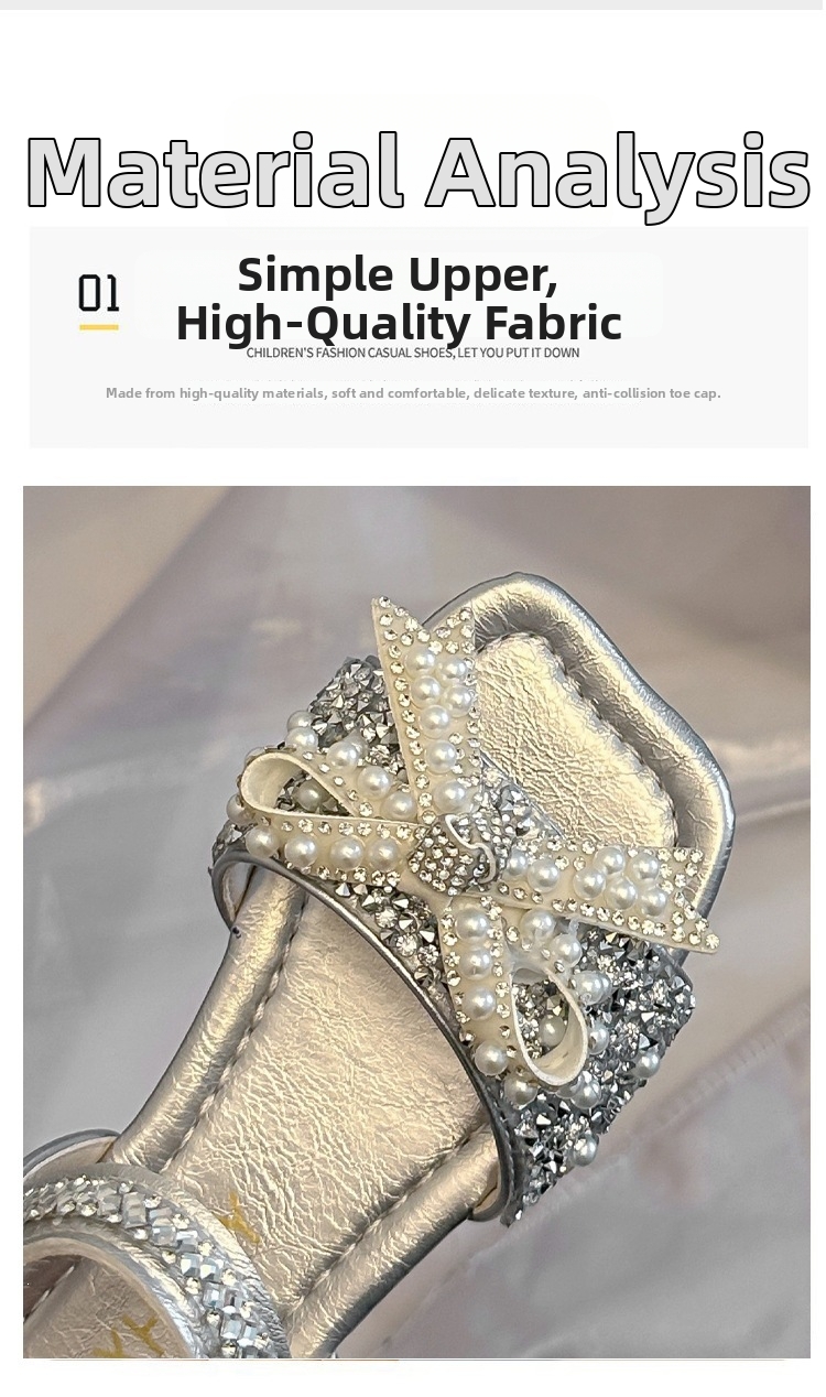 Girls Bow Sandals Princess Shoes For Summer Comfortable Footwear_voghion.com