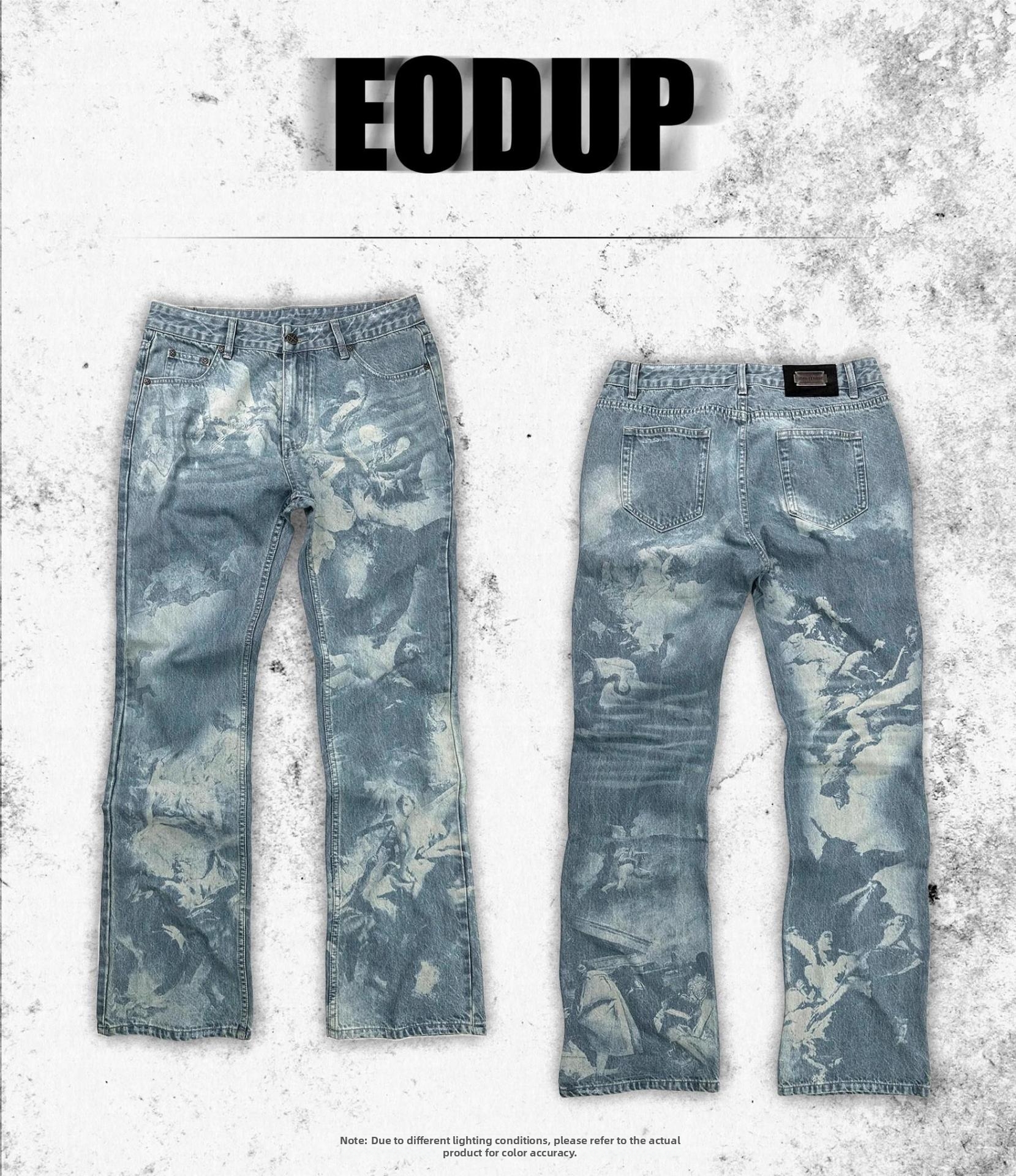 Men's Classic Straight Leg Jeans Blue Comfortable Denim Trousers_voghion.com