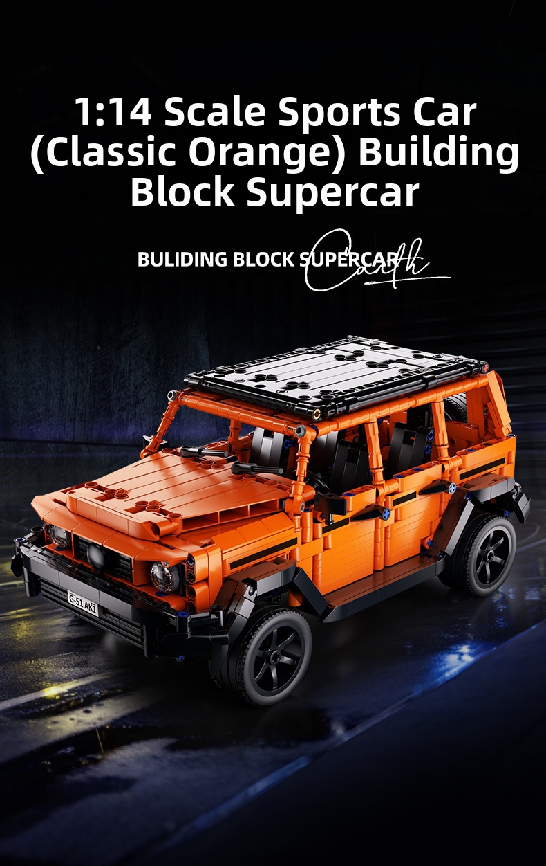 Jeu de construction de véhicule tout-terrain orange compatible, jouet éducatif de course automobile pour garçons, cadeau d'anniversaire idéal._voghion.com