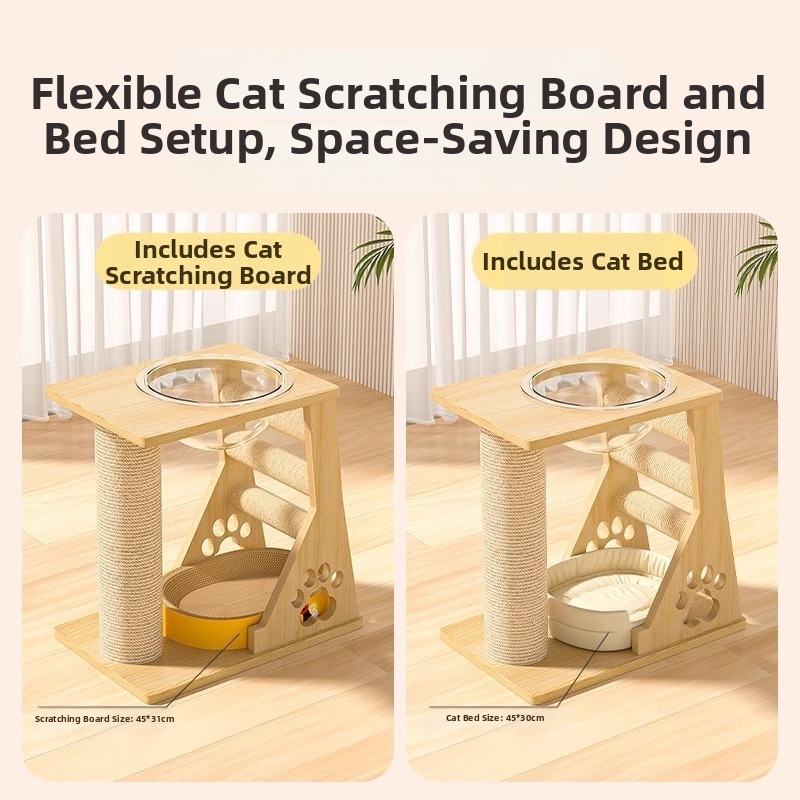 Large Luxury Cat Climbing Frame Multi Layer Integrated Cat Toy with Climbing Pillar And Bed Cat Tree for Kitten_voghion.com