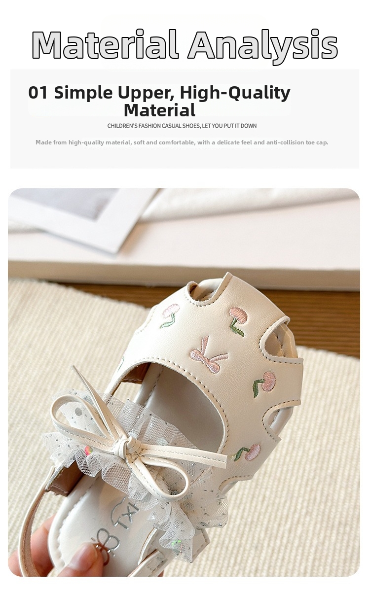 Flicksandaler med körsbärsbroderi och rosett prinsesskor sommar_voghion.com