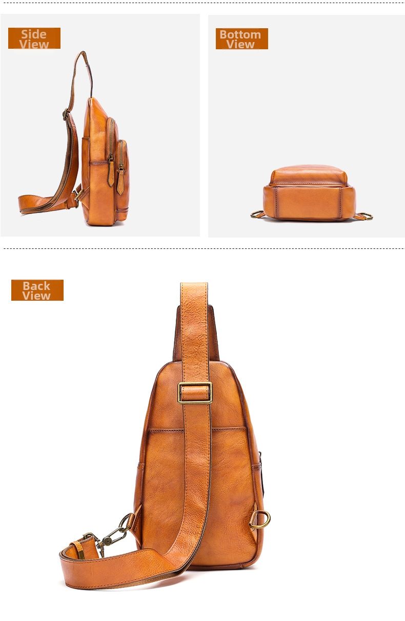 Men's Crossbody Bag Leather Chest Bag Versatile Shoulder Bag_voghion.com