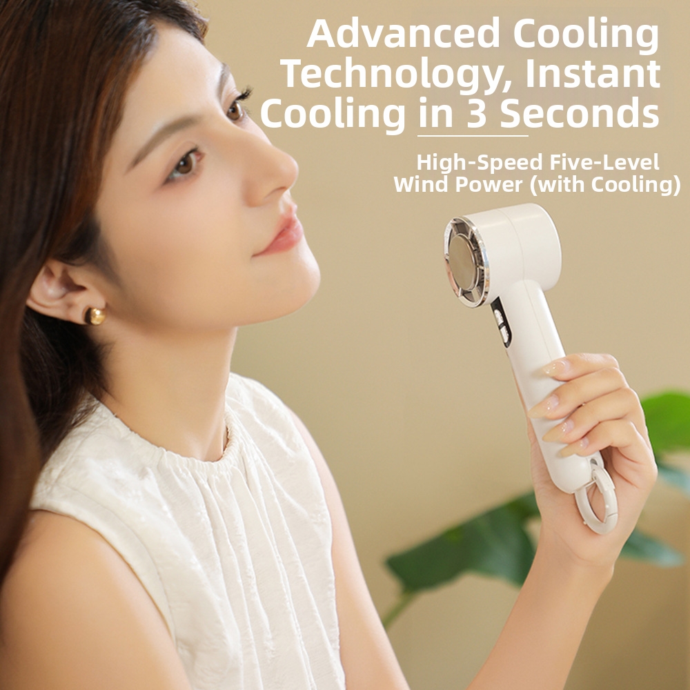 High-Speed Cooling Handheld Fan Portable USB Rechargeable Mini Electric Fan With Five Speed Levels Long Battery Life For Office Use_voghion.com
