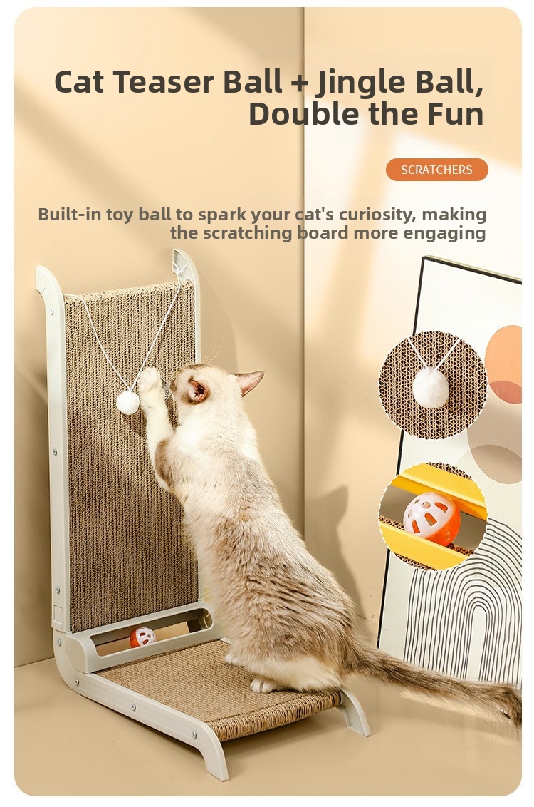L Shaped Cat Scratching Post Wall Mounted Scratch Resistant Large Size Anti Scratch Pet Toy_voghion.com