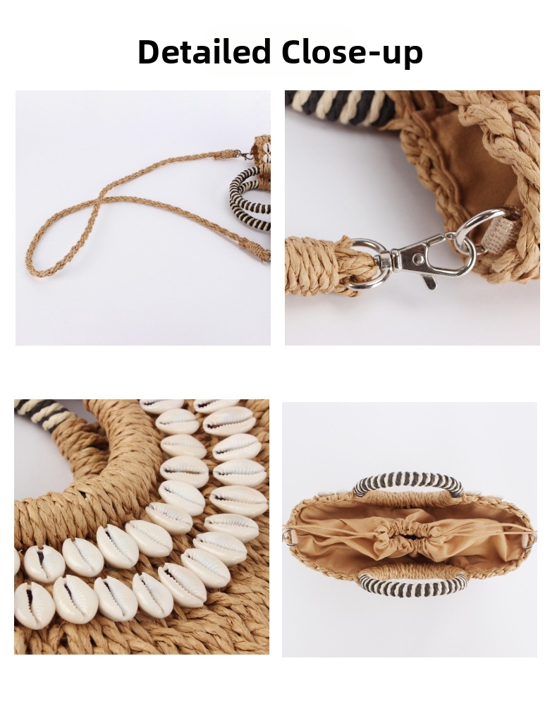 Minimalist Straw Crossbody Bag Semi Circular Hand Held Bag For Women_voghion.com
