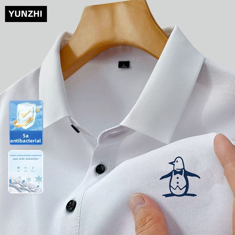 Summer Hot-selling New Men's Solid Color Lapel T-shirt Couple Casual Breathable Polo Shirt_viptrois.com