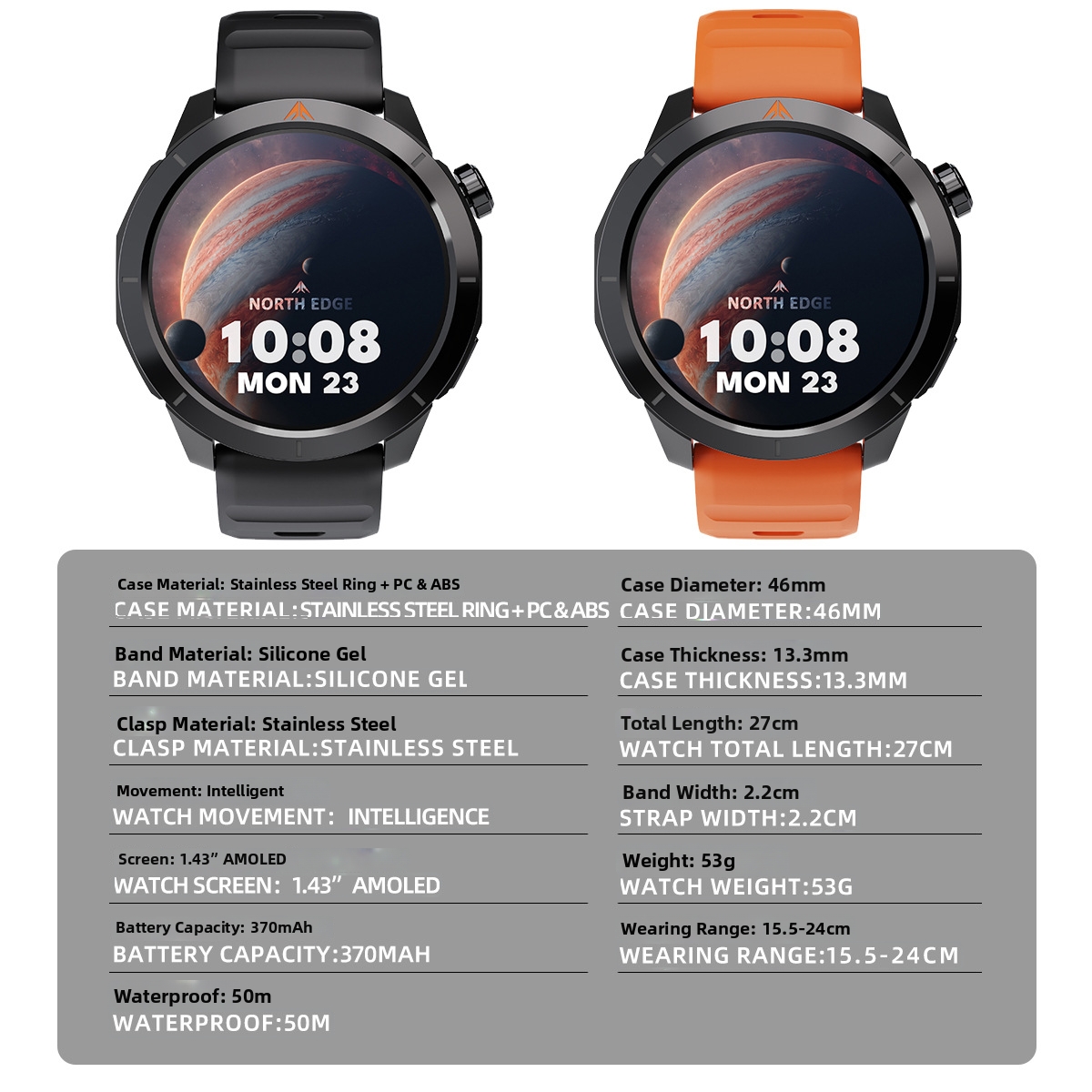 GPS-Sport-Smartwatch mit Bluetooth-Freisprechfunktion, Kompass und Höhenmessfunktion für einen aktiven Lebensstil_voghion.com