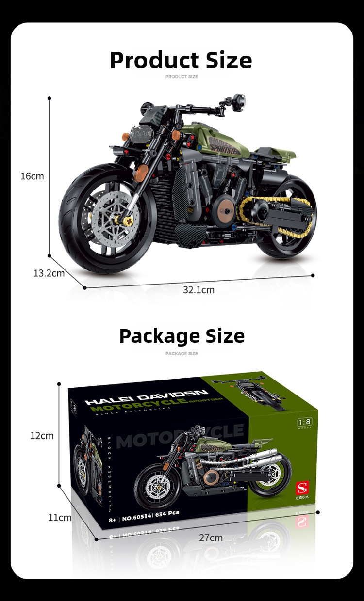 Moto en blocs de construction jouet pour garçon cadeau créatif_voghion.com