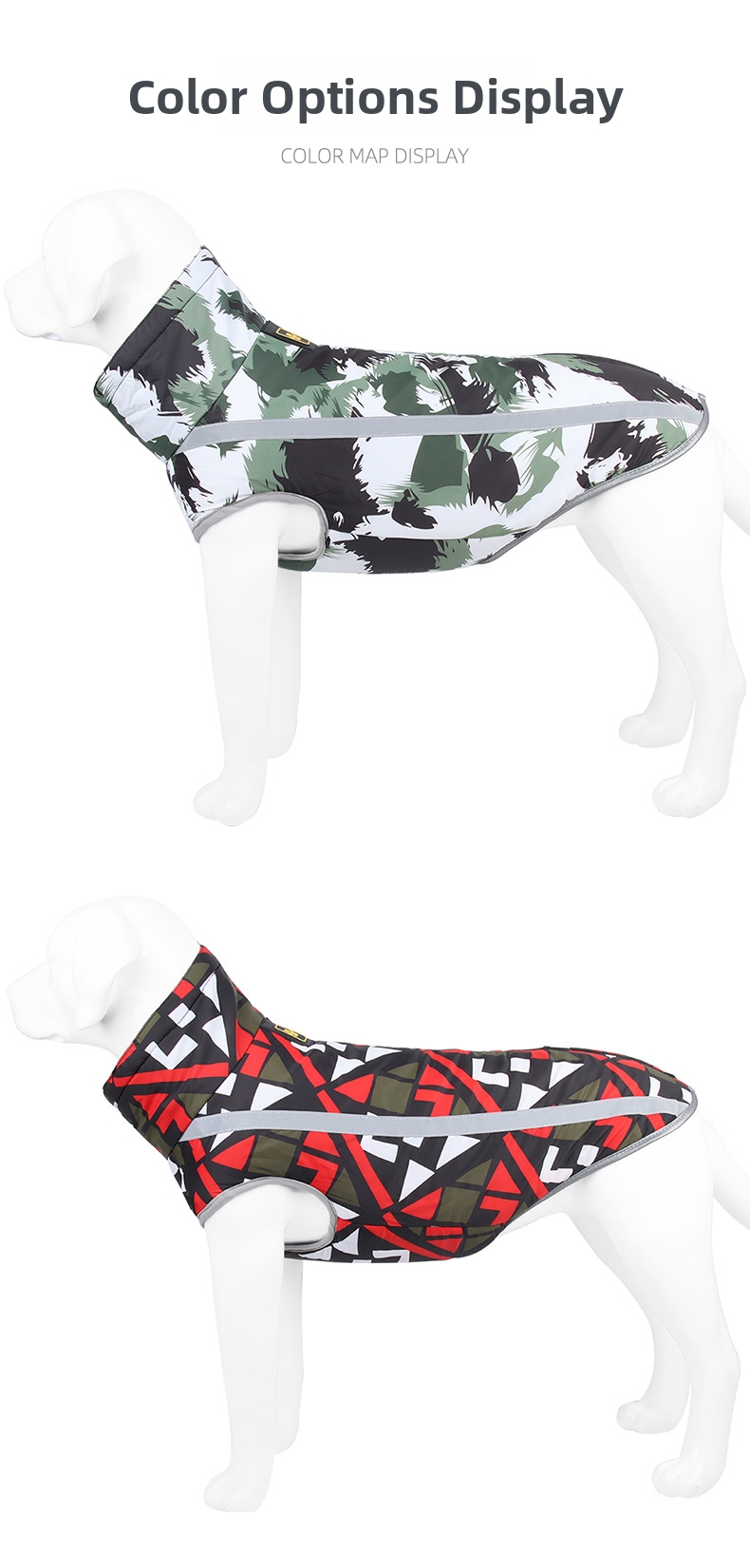 Winter Windproof Dog Jacket Reflective Padded Vest For Large Dogs_voghion.com