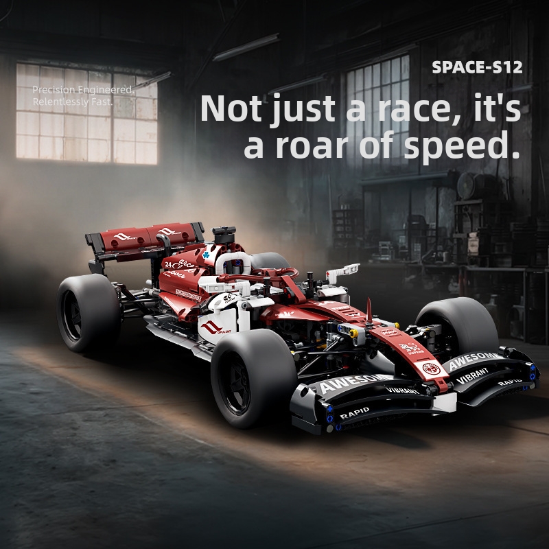 Rode Formule 1 raceauto bouwblokken, compatibel met speelgoed, verjaardagscadeau voor kinderen en volwassenen._voghion.com