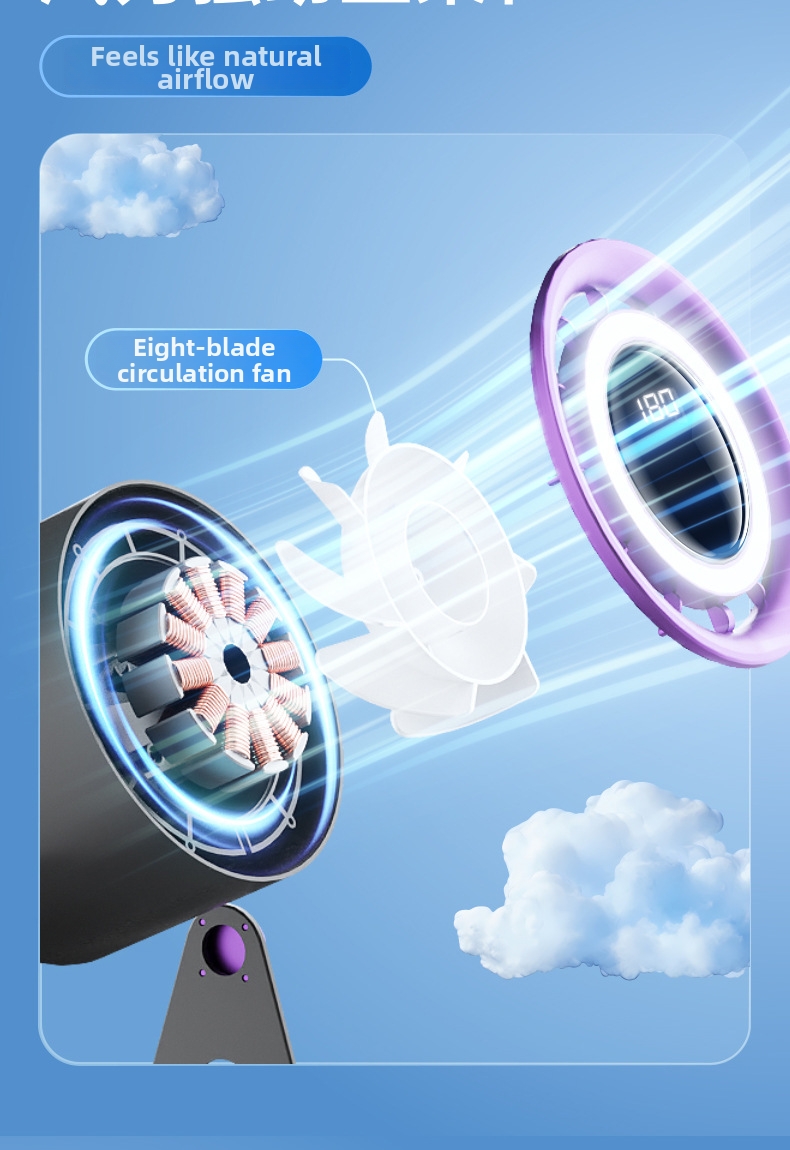 Air Circulator Fan For Home Office Desk Bedroom With Light_voghion.com