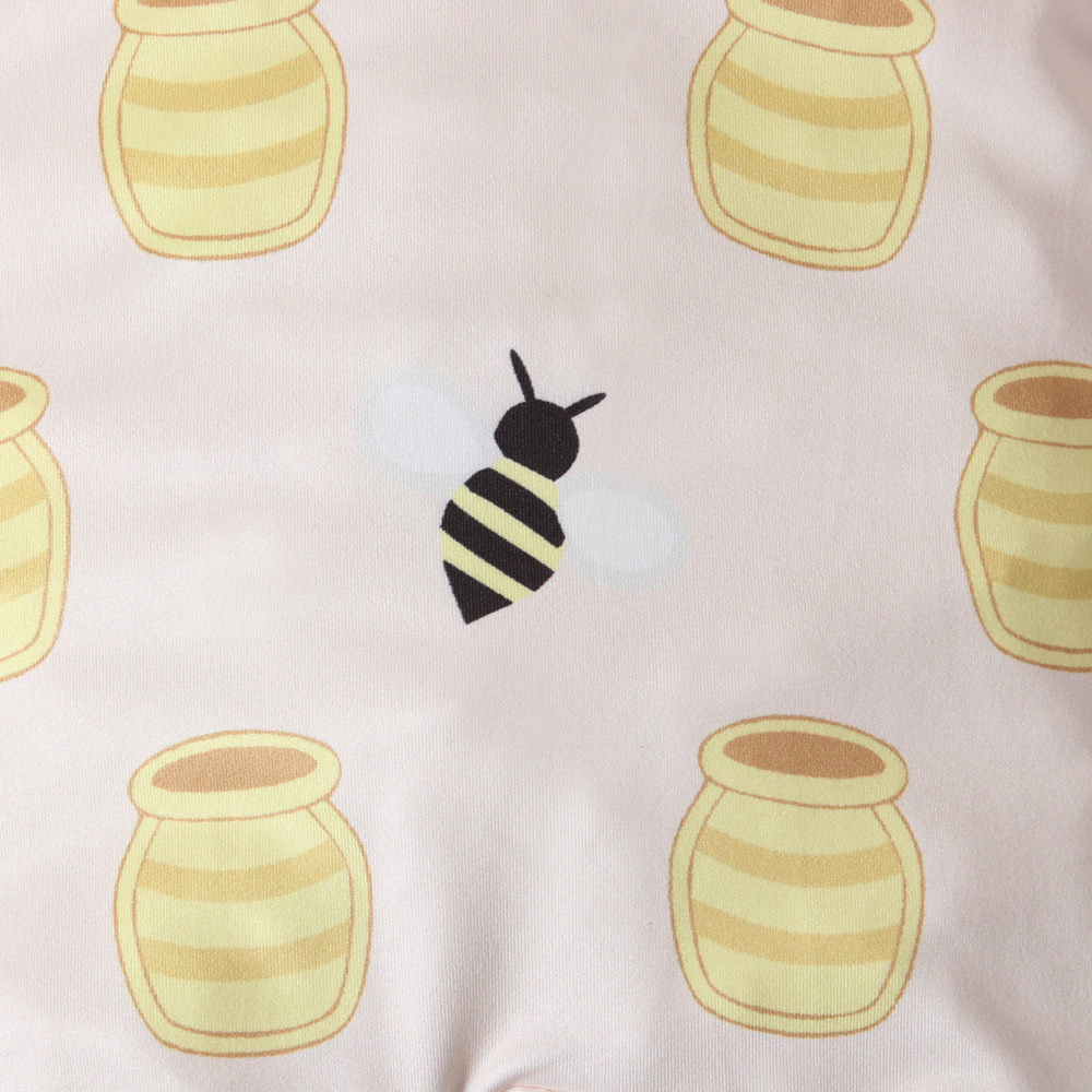 Childrens Long Sleeved Bee Pattern Romper With Foot Cover Cotton_voghion.com
