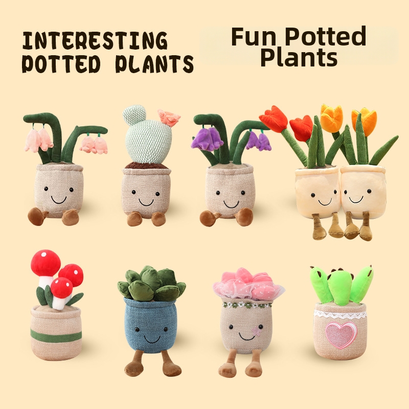 Lindo ramo de tulipanes, planta artificial en maceta, muñeco de peluche para decoración de sala de estar, animal de peluche decorativo unisex para mayores de 6 años._voghion.com