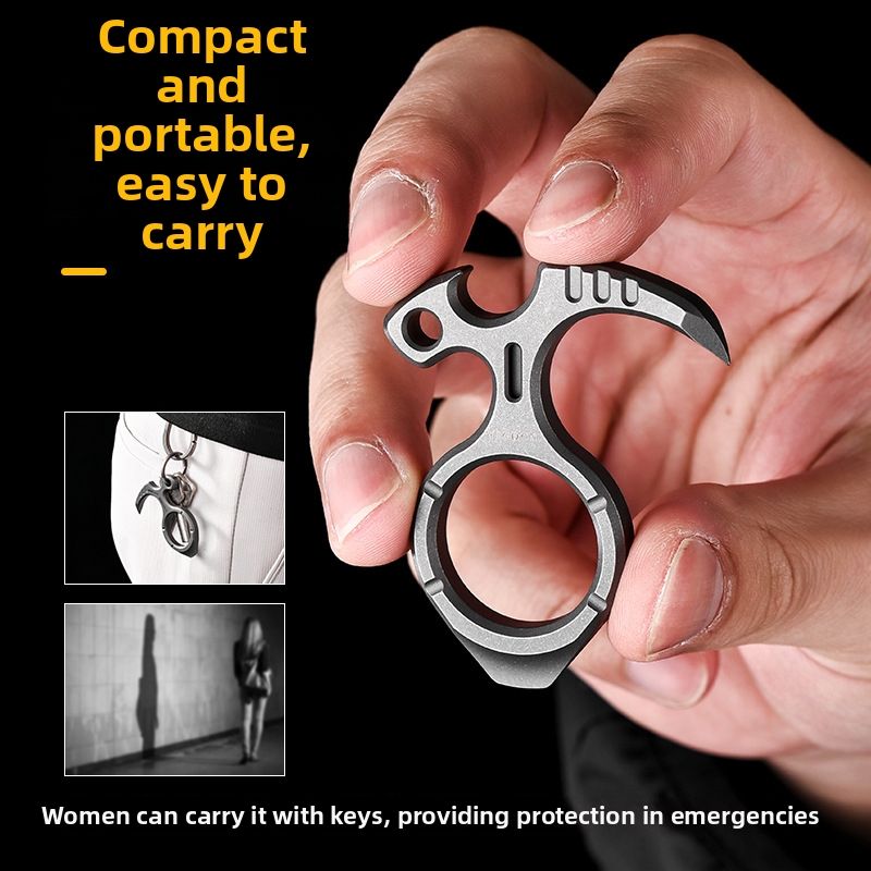 Titanium Alloy Keychain Multi-Functional Outdoor Tool EDC Crowbar Portable Nail Puller Sports Camping Hiking_voghion.com