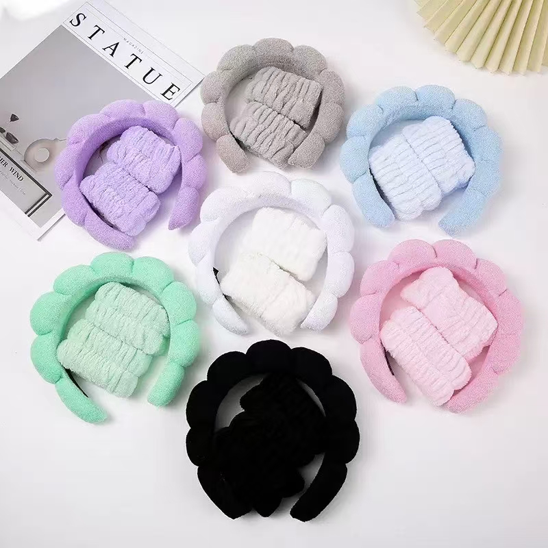 Toallas de material para el cabello, conjunto de toallas de esponja, hebilla de cabeza, banda de lavado, banda de cabeza, Sanrio