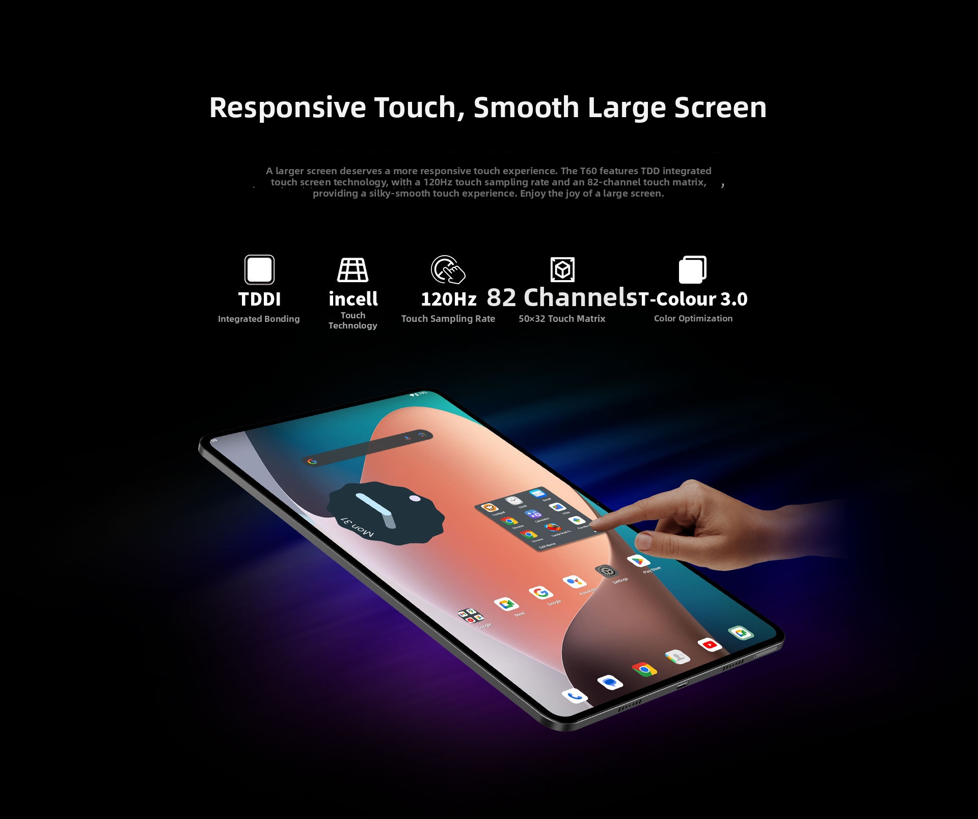 Tablet PC T60 da 12 pollici, piena compatibilità di rete, 8 GB di RAM, 256 GB di ROM, sistema Android._voghion.com