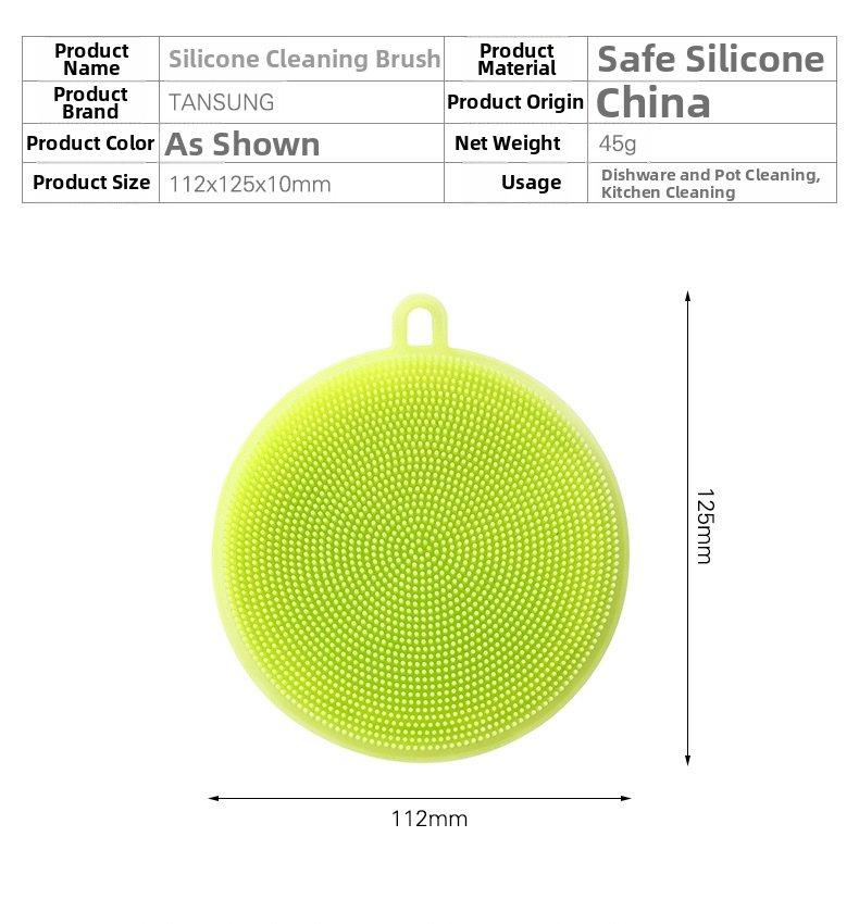 Silicone Dishwashing Brush For Pots And Pans Kitchen Cleaning_voghion.com