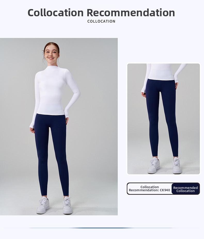 Women's High-Neck Long Sleeve Yoga Top Seamless Workout Shirt Nylon Spandex Breathable Fitness Training Apparel_ecoleips.com