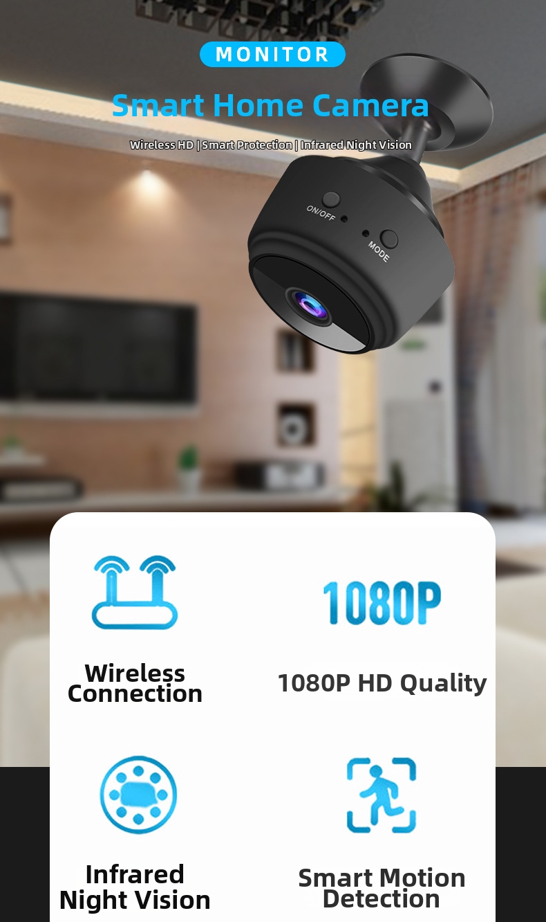 Telecamera di sicurezza wifi wireless per interni ed esterni_voghion.com