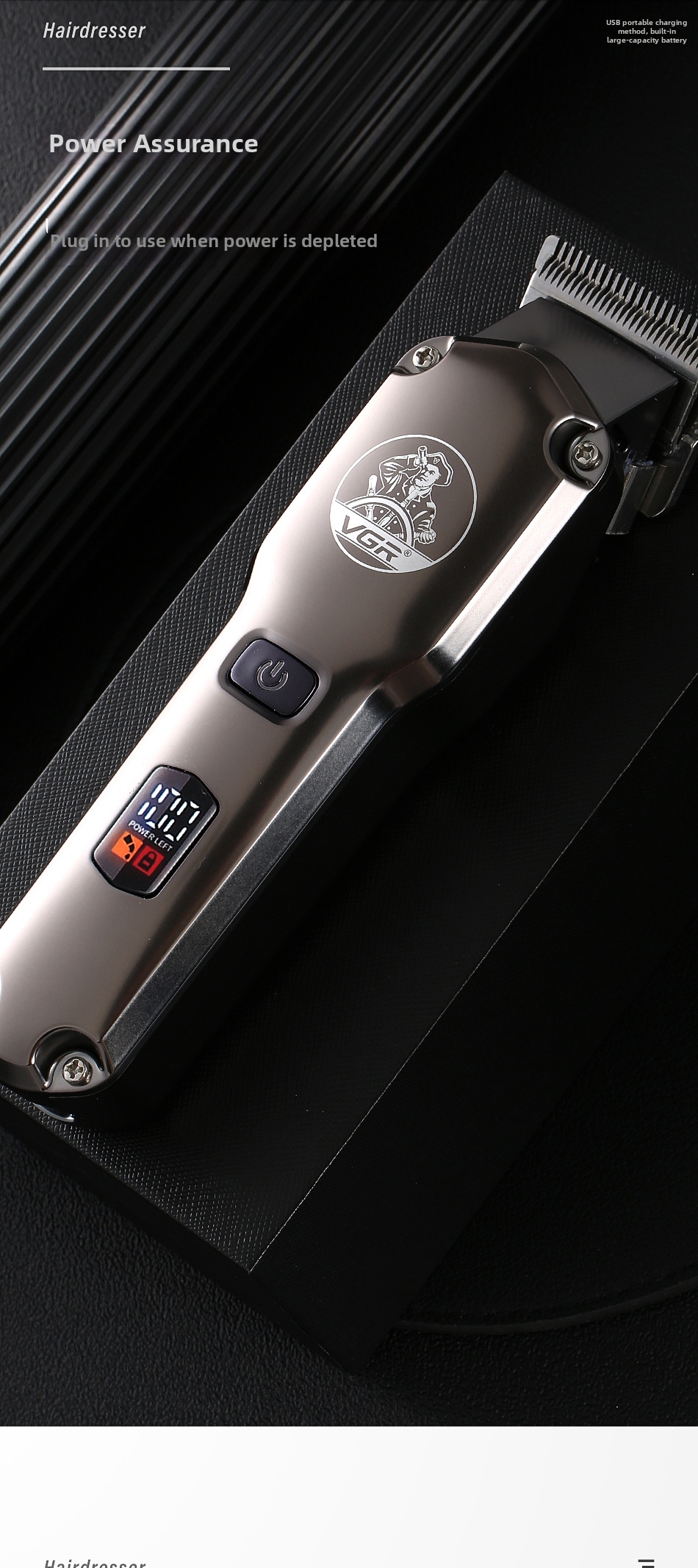 Electric Hair Clipper Set With Lcd Display Professional Salon Tool_voghion.com